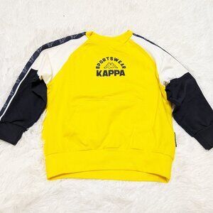 Kappa Unisex Crew Neck Yellow Pullover Loopknit with logo Sweatshirt NWOT  3T